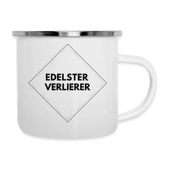 edelster verlierer - Emaille-Tasse - Weiß - Rechts