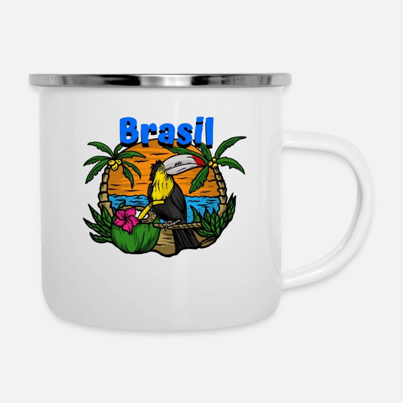 Brasil shirts logo - Camper Mug - white