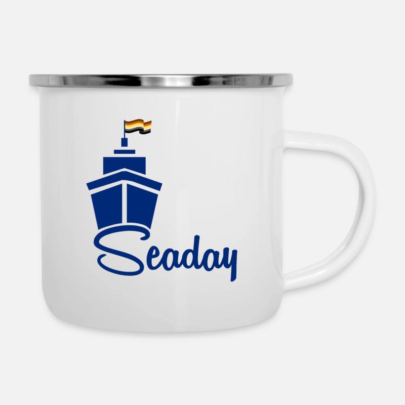 Bear Seaday - Emaille-Tasse - Weiß