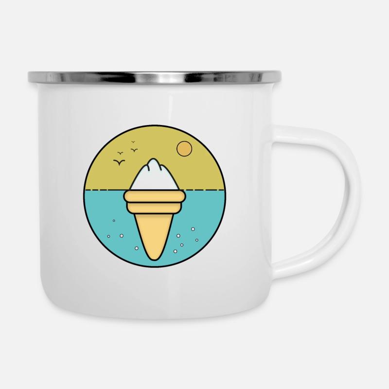 Eiscreme, Eiskrem - Emaille-Tasse - Weiß