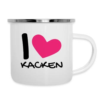 Ich liebe Kacken - Emaille-Tasse - Weiß - Rechts