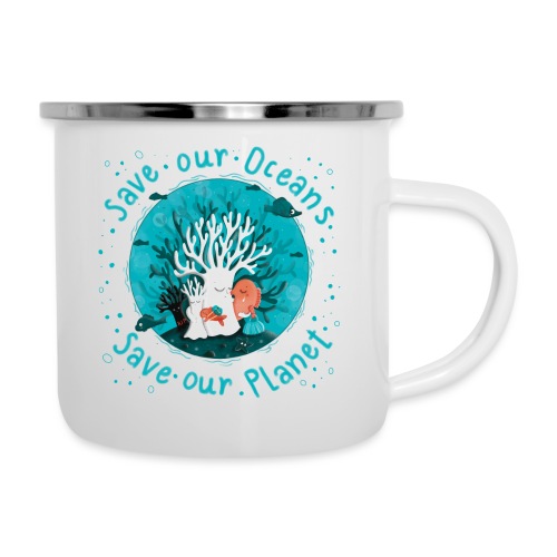 Save our Oceans - Save our Planet - Korallen - Emaille-Tasse