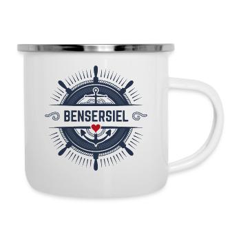 Bensersiel - Emaille-Tasse - Weiß - Rechts