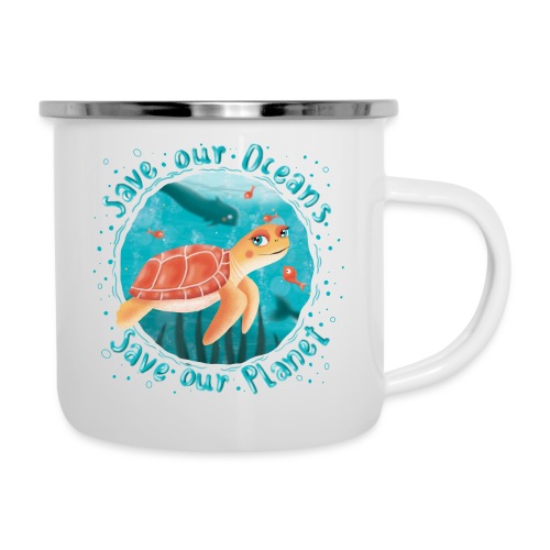 Save our Oceans - Save our Planet - Schildkröte - Emaille-Tasse