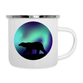 Eisbär Aurora Himmel - Emaille-Tasse - Weiß - Rechts
