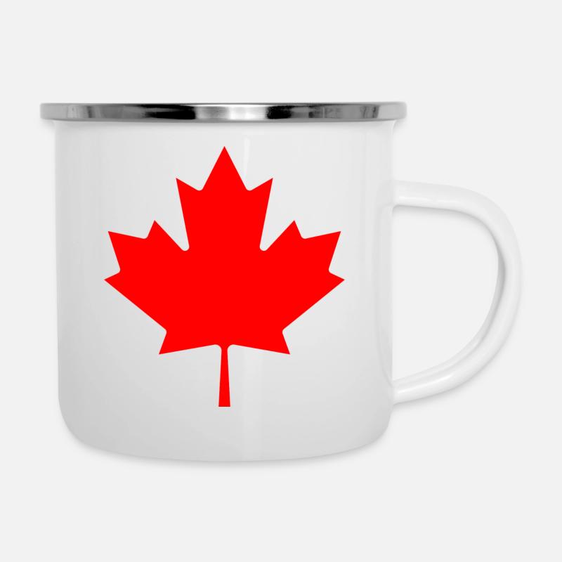 Maple Leaf Canada - Emaille-Tasse - Weiß