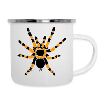 Tarentule orange du genou - Tasse émaillée - blanc - Droite