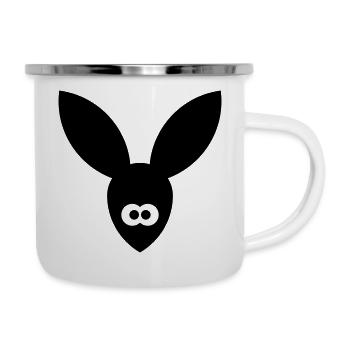 Icône lapin / Lièvre / Lièvre / Liebre / Lepre - Tasse émaillée - blanc - Droite