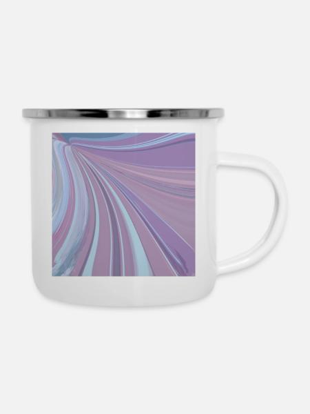 Lila Regenbogen - Emaille-Tasse - Weiß