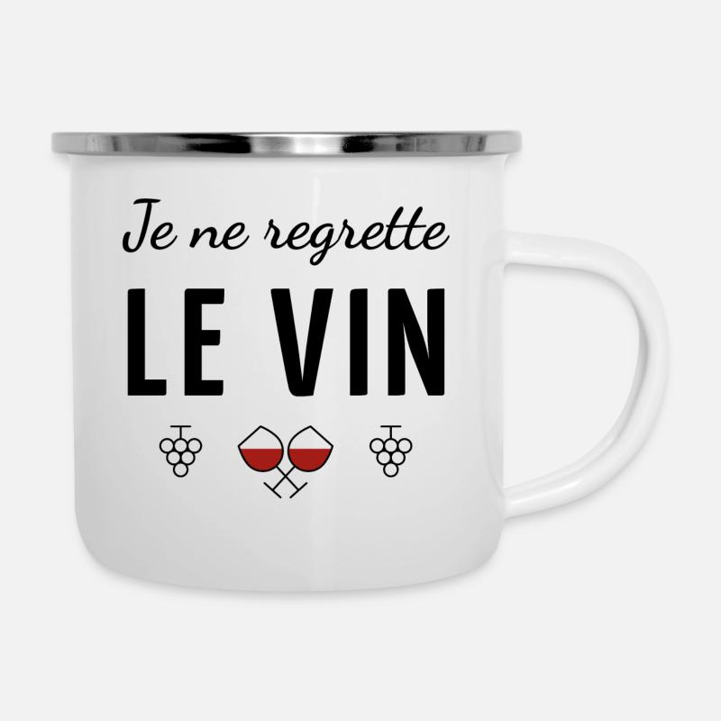 Je ne regrette le vin - Emaille-Tasse - Weiß