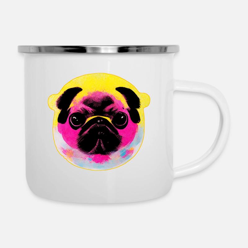 Bubble Pug - Camper Mug - white