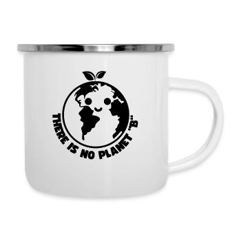 DER IS NO PLANET B - Den Planeten schützen - Emaille-Tasse - Weiß - Rechts