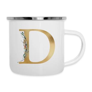 Monogramme D personnalisable - Tasse émaillée - blanc - Droite