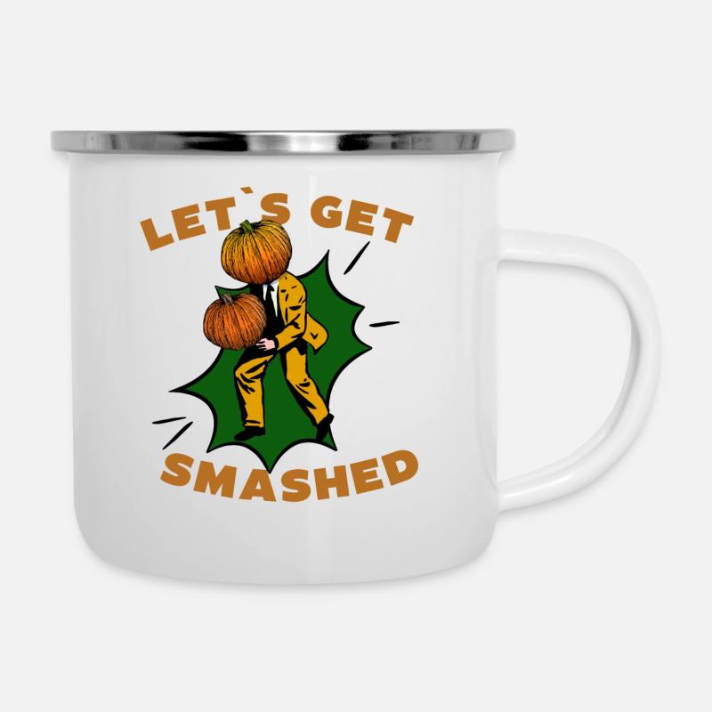 Let's Get Smashed Vintage Pumpkin - Camper Mug - white