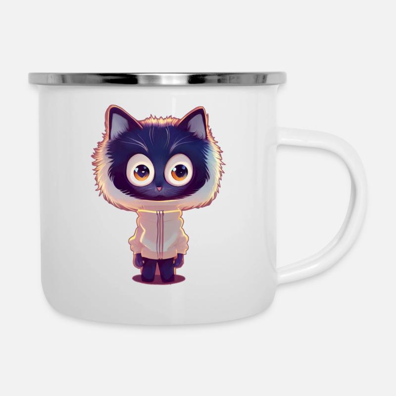 Fox cat with sweater - Camper Mug - white