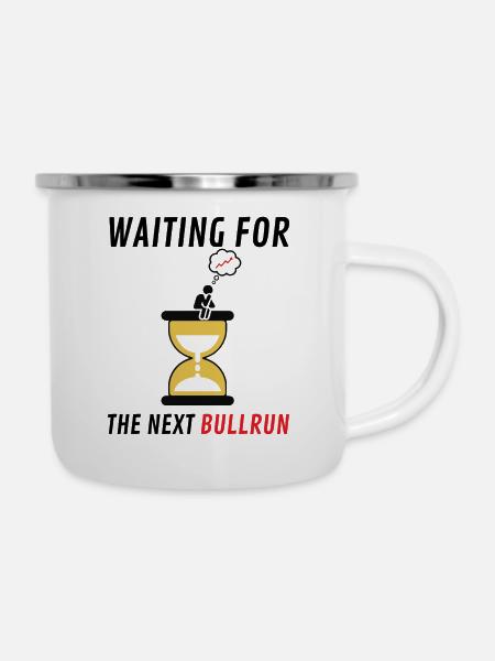 WARTEN AUF DEN NÄCHSTEN BULLRUN - Emaille-Tasse - Weiß