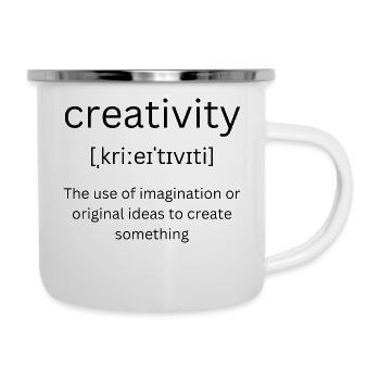 Kreativität - Definition - Emaille-Tasse - Weiß - Rechts