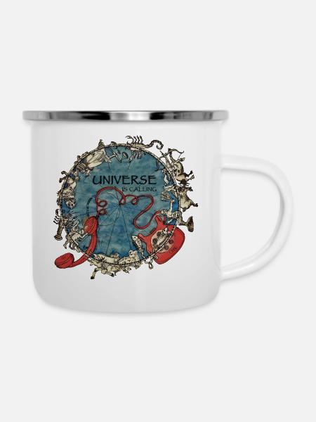 Universe is calling - Emaille-Tasse - Weiß