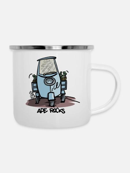 Kultautos - Emaille-Tasse - Weiß