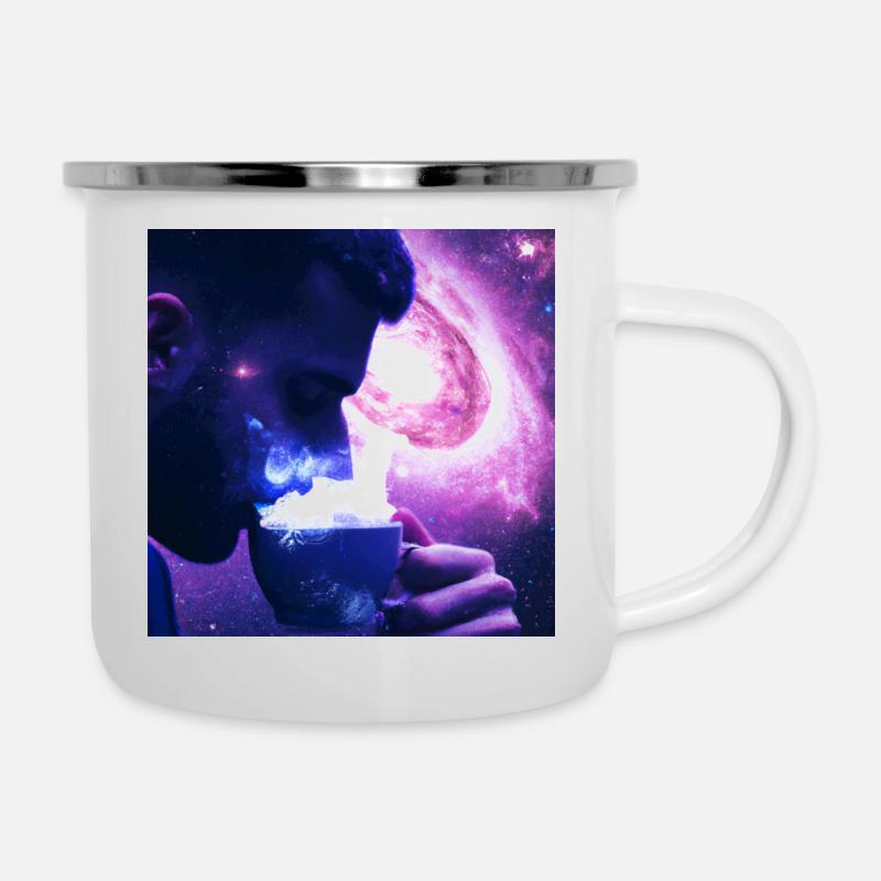 Coffee - Emaille-Tasse - Weiß