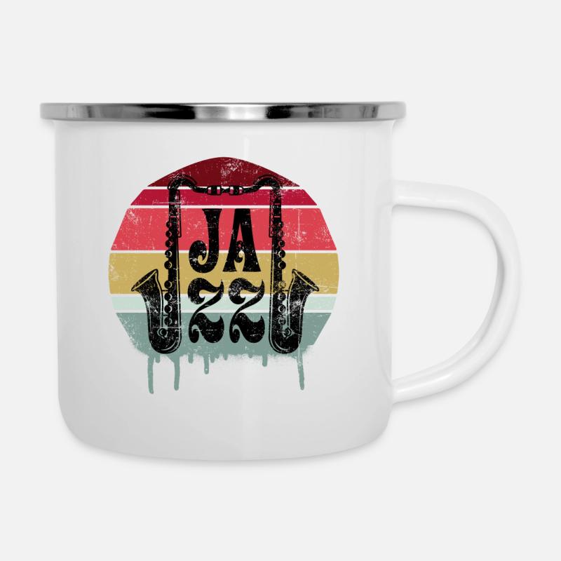 Jazz Music Rétro - Tasse émaillée - blanc