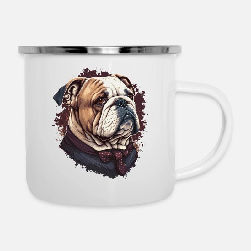 Bouledogue élégant - Tasse émaillée - blanc