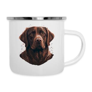 Entzückender brauner Labrador Retriever - Emaille-Tasse - Weiß - Rechts