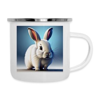 Lapin blanc - Tasse émaillée - blanc - Droite
