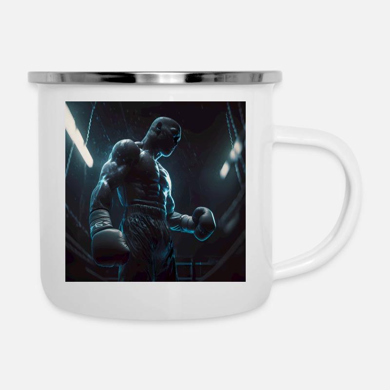 Œuvre d’art de boxe - Tasse émaillée - blanc