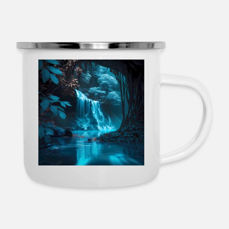 Waterfall - Camper Mug - white