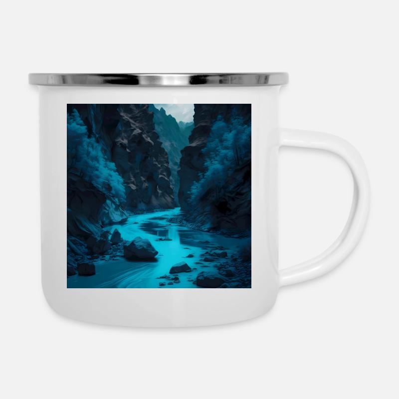 Schlucht - Emaille-Tasse - Weiß