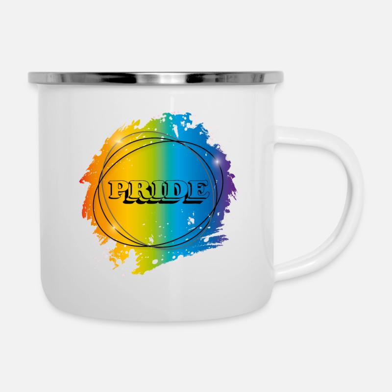 Pride, couleurs arc-en-ciel - Tasse émaillée - blanc