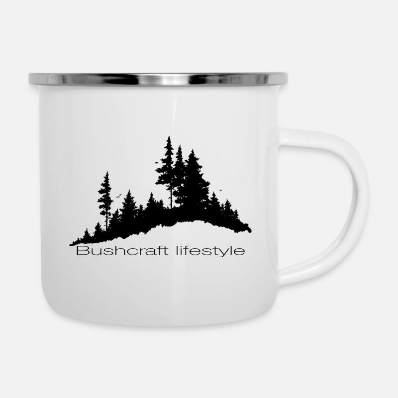 Bushcraft-Lebensstil - Emaille-Tasse - Weiß