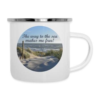 The way to the sea makes me free! - Camper Mug - white - Right