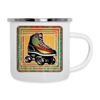 Cool Disco Roller Skate Style Rétro - Tasse émaillée - blanc - Droite