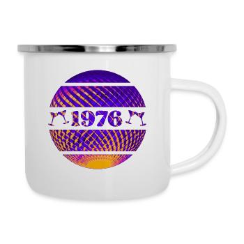 1976 - Emaille-Tasse - Weiß - Rechts