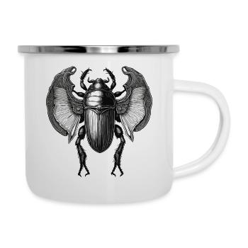 Skarabäus / Mystik / Ägyptische Symbolik / Antik - Emaille-Tasse - Weiß - Rechts