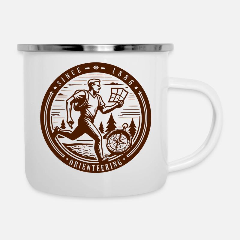 Orientierung - Emaille-Tasse - Weiß