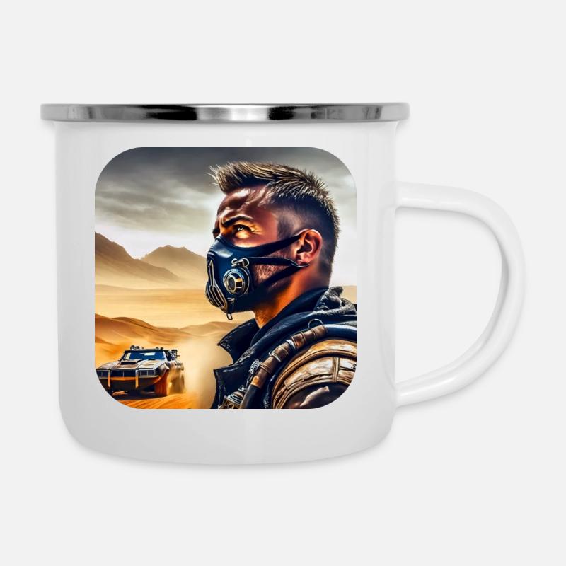 Cool rudeboy with steampunk car - Camper Mug - white