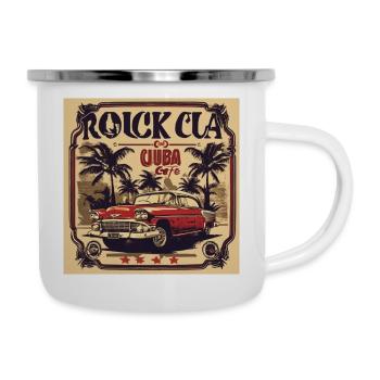 Cuba Oldschool Retro Us Car - Emaille-Tasse - Weiß - Rechts