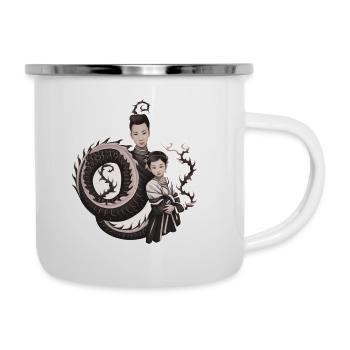 Das Geheimnis des Drachen - Emaille-Tasse - Weiß - Rechts