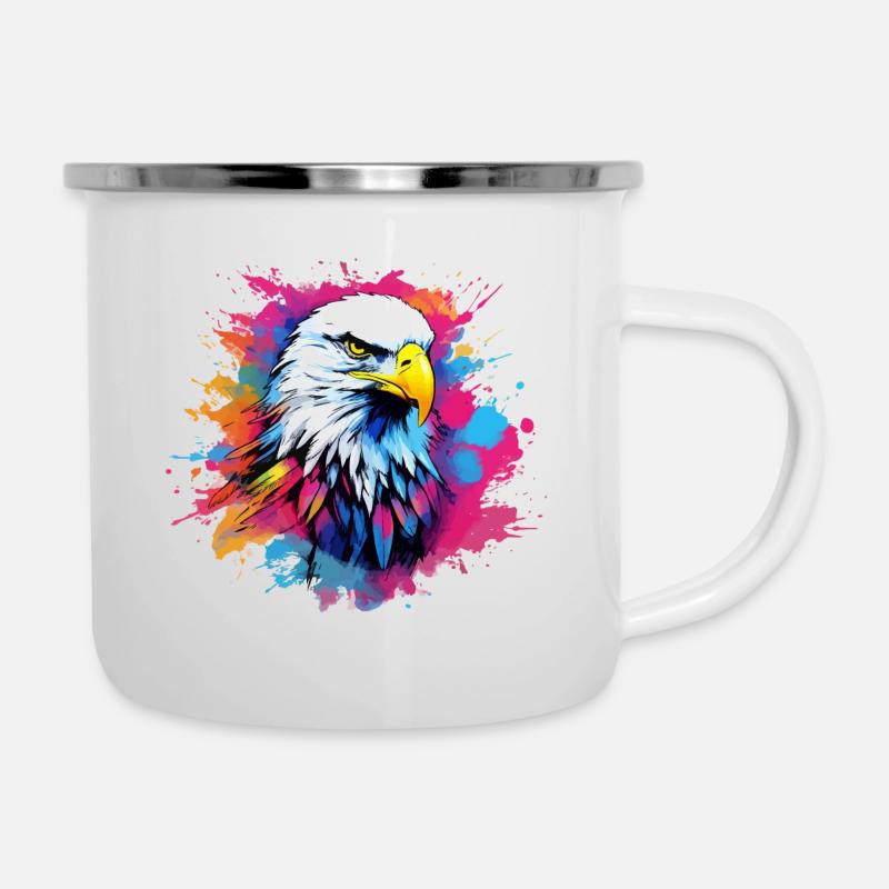 Colorful eagle bald eagle splash of color - Camper Mug - white
