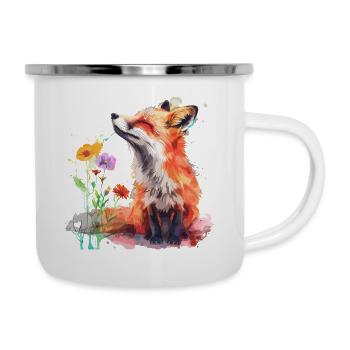 Watercolor Fox, Fox - Camper Mug - white - Right