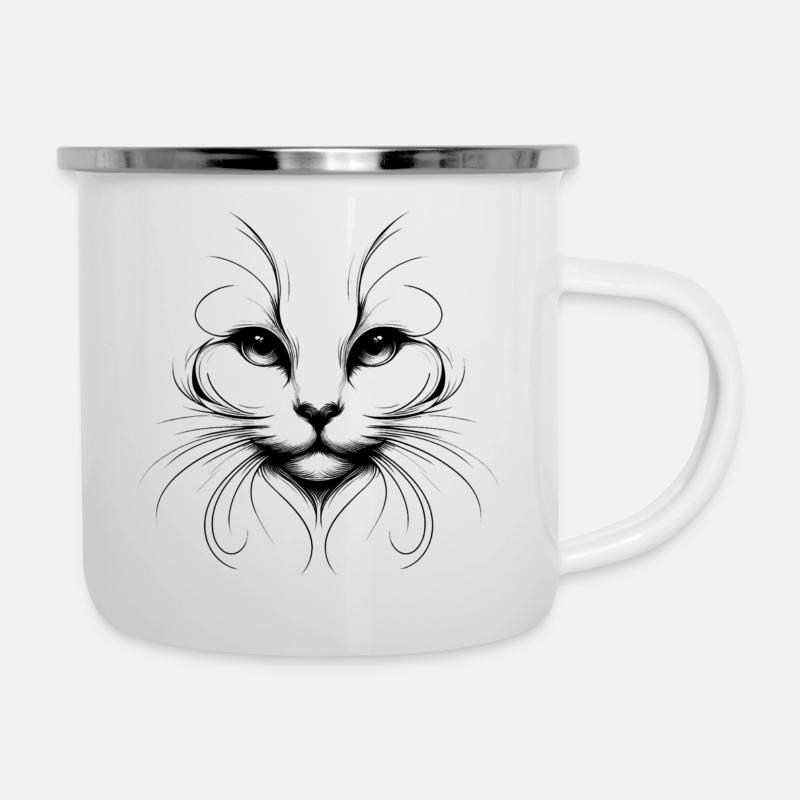 Cat Face - Camper Mug - white