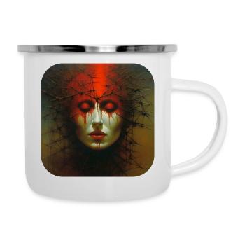 Gloomy Horror Women Face - Camper Mug - white - Right