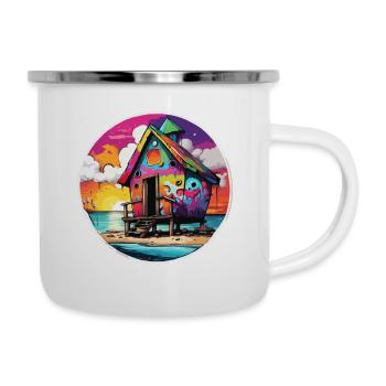 Lakeside House / Cabin / Lake / Mountains / Nature /Forest - Camper Mug - white - Right