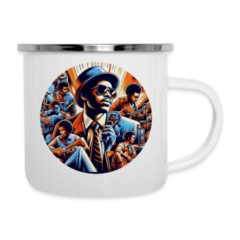 Afro Style, Jazz in Fusion - Emaille-Tasse - Weiß - Rechts