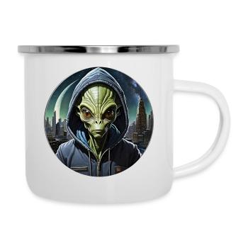 Kosmischer Städter - Emaille-Tasse - Weiß - Rechts
