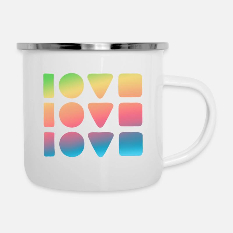 3x Amour - Tasse émaillée - blanc