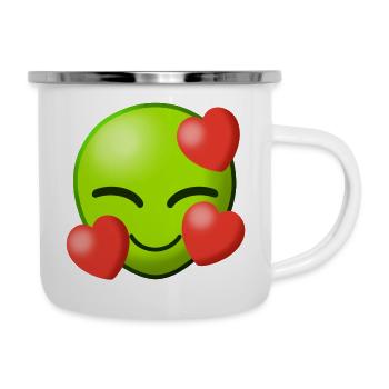 Alien Love Liebe Aliens Heart Herz Außerirdisch I - Emaille-Tasse - Weiß - Rechts